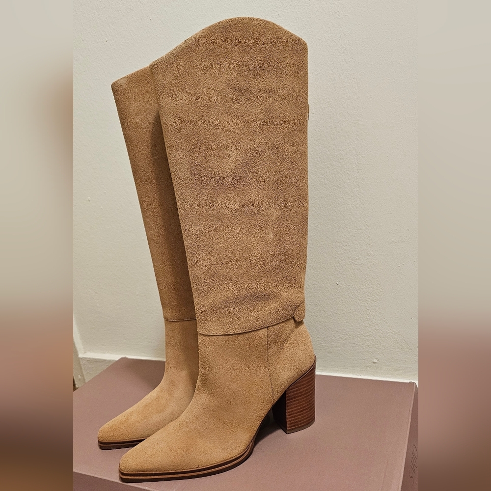 New SARTO By Franco Sarto Tan Heeled Boots - Picture 2 of 7